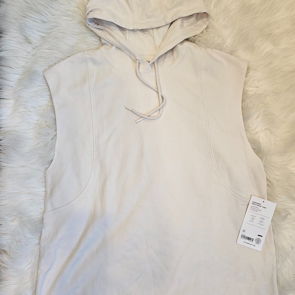 NWT Athleta Womens Sundown Sleeveless  Sweatshirt Tank Hoodie Size Small